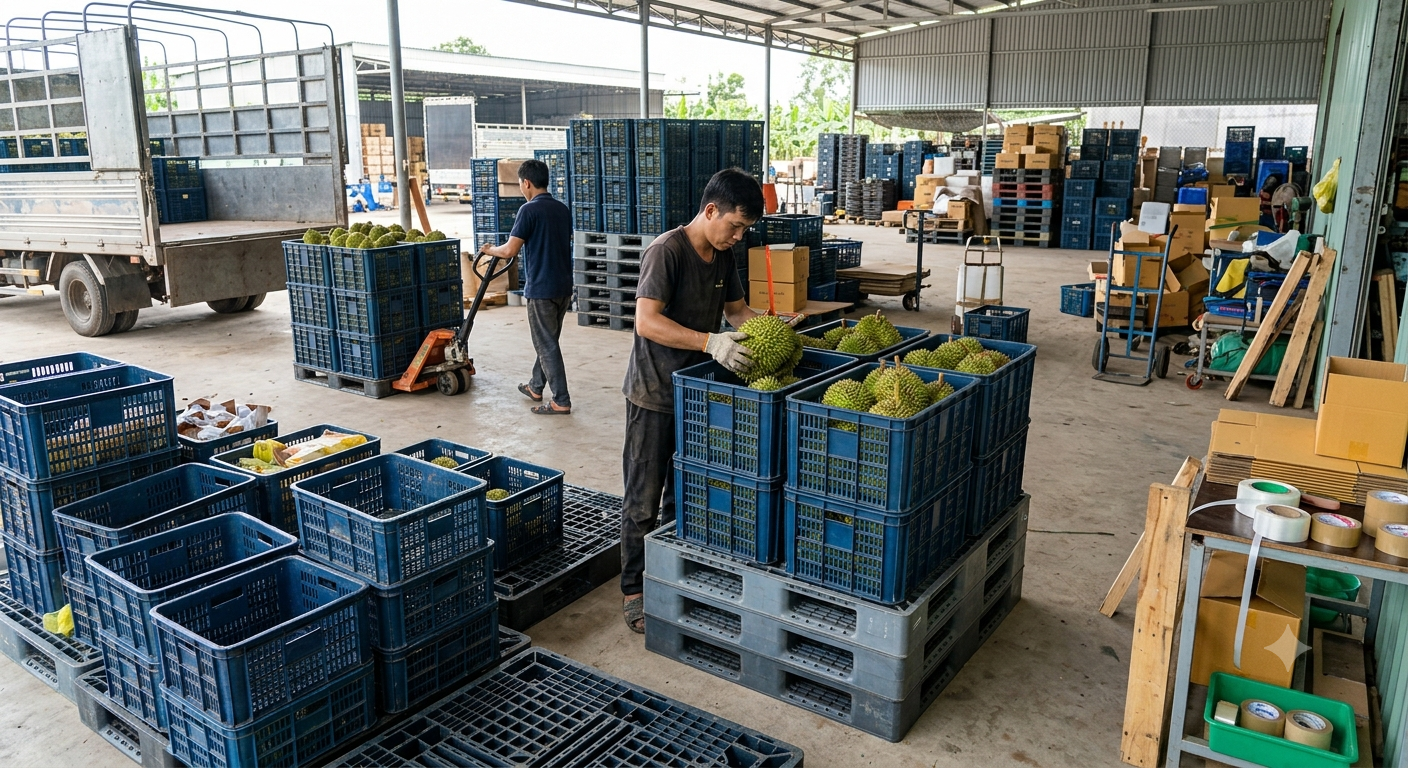 Những lưu ý quan trọng khi sử dụng cần xé nhựa để vận chuyển sầu riêng