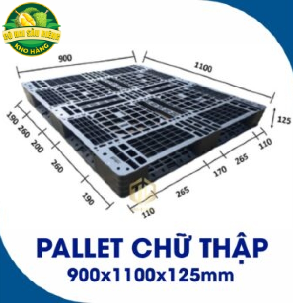 Pallet Nhựa Chữ Thập 900x1100x125mm